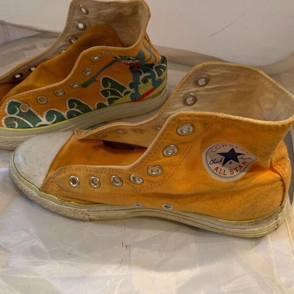 Converse Unisex Size 3 Orange Blue Cat High Top Sneakers - Picture 6 of 13